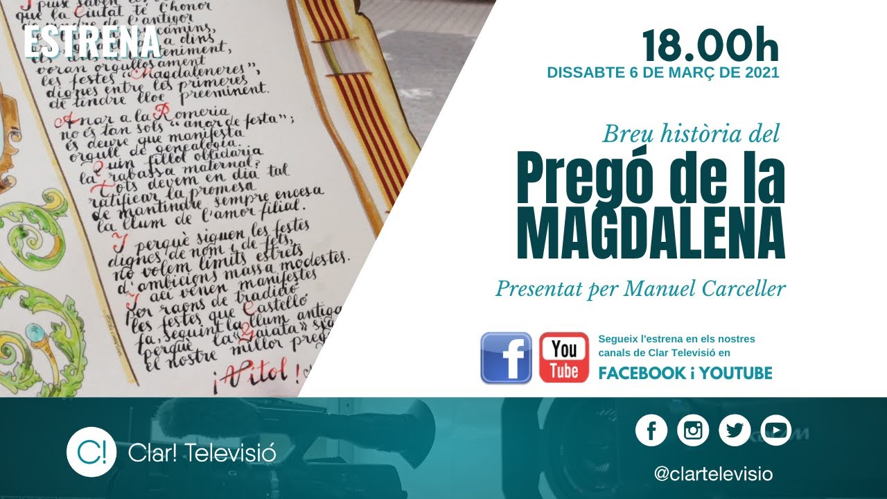 Breu història del Pregó de Magdalena (2021)