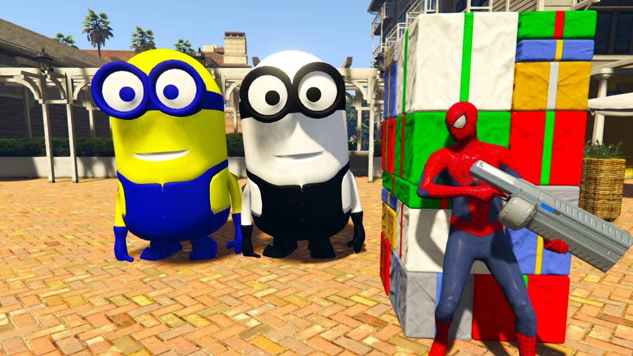 Spiderman vs Blue Minion Funny Ragdoll GTA 5 Episode 55