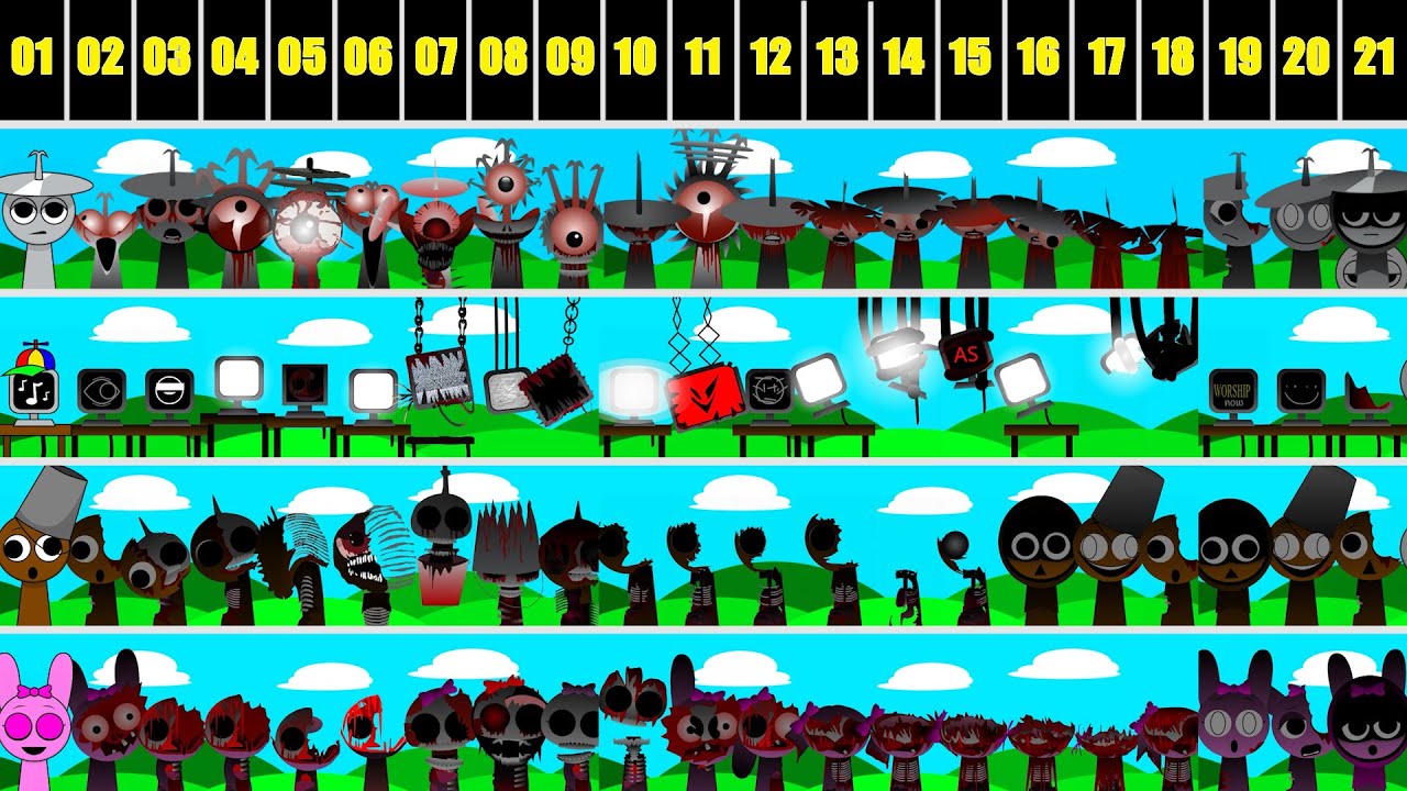 Incredibox Sprunki all in one ( Mr Fun, Clukr, Pinki, Brud) ... Super new
