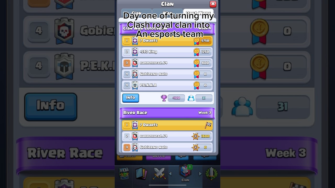 the best clash royal clan for6000-7000 trophies #7dwarfs #clashofclans #clashroyale #bestclashroyale