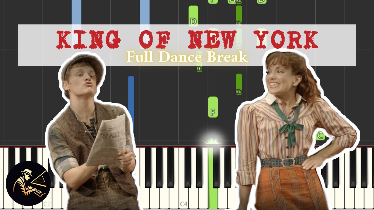 King Of New York (Full Dance Break) - Newsies | Piano Accompaniment Tutorial (Synthesia)