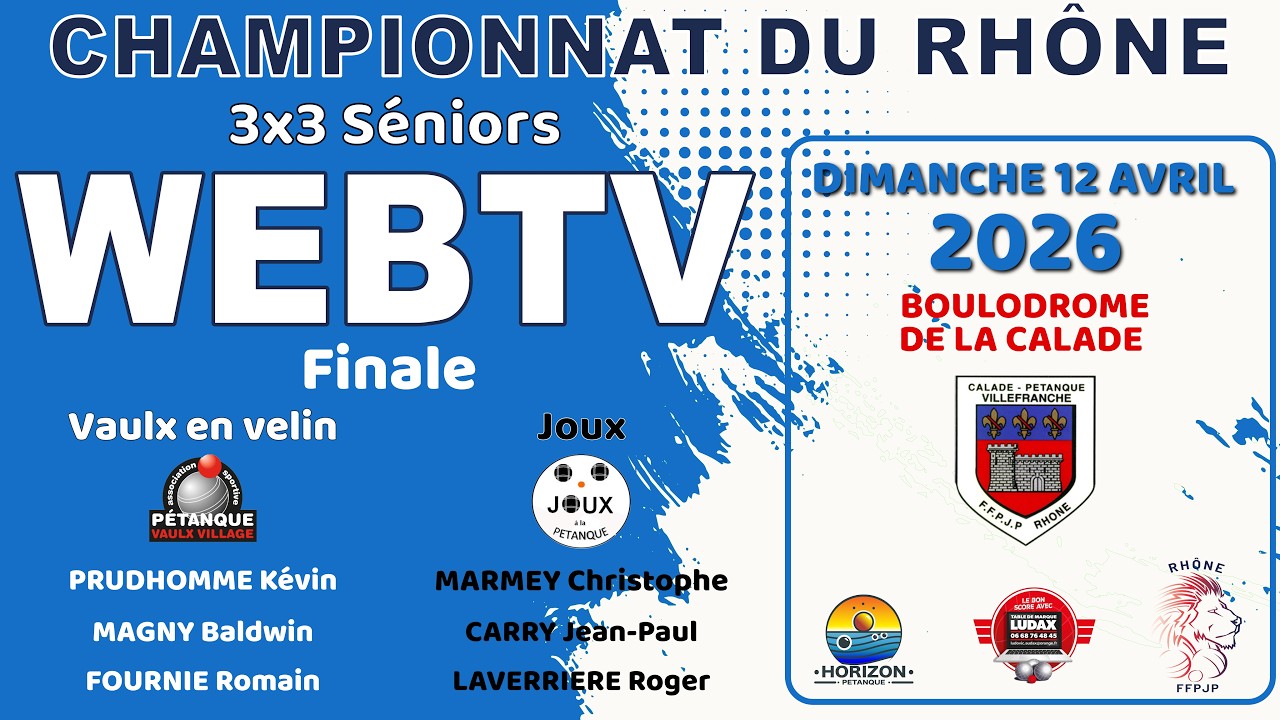 LIVE &ndash; Championnat du Rh&ocirc;ne S&eacute;niors 3x3 &ndash; Finale | Villefranche sur Sa&ocirc;ne |2026
