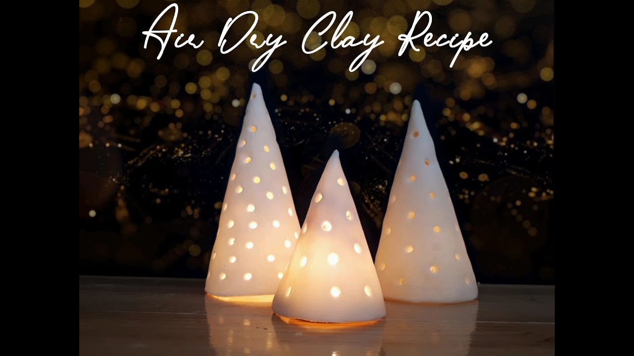DIY - Air Dry Clay Recipe | Tabletop Christmas Tree Cone | Christmas Ornament