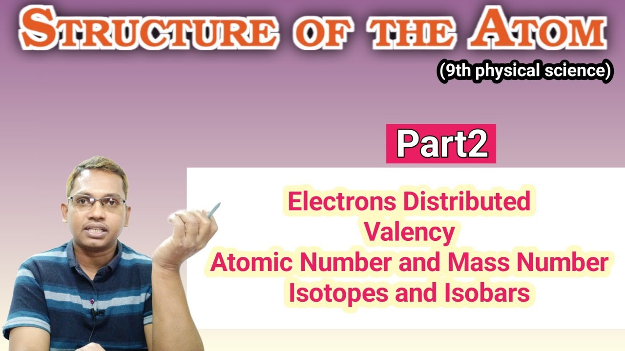 Structure of Atom part2 Electron distribution, valency, Atomic number,Mass Number, Isotopes Isobars 
