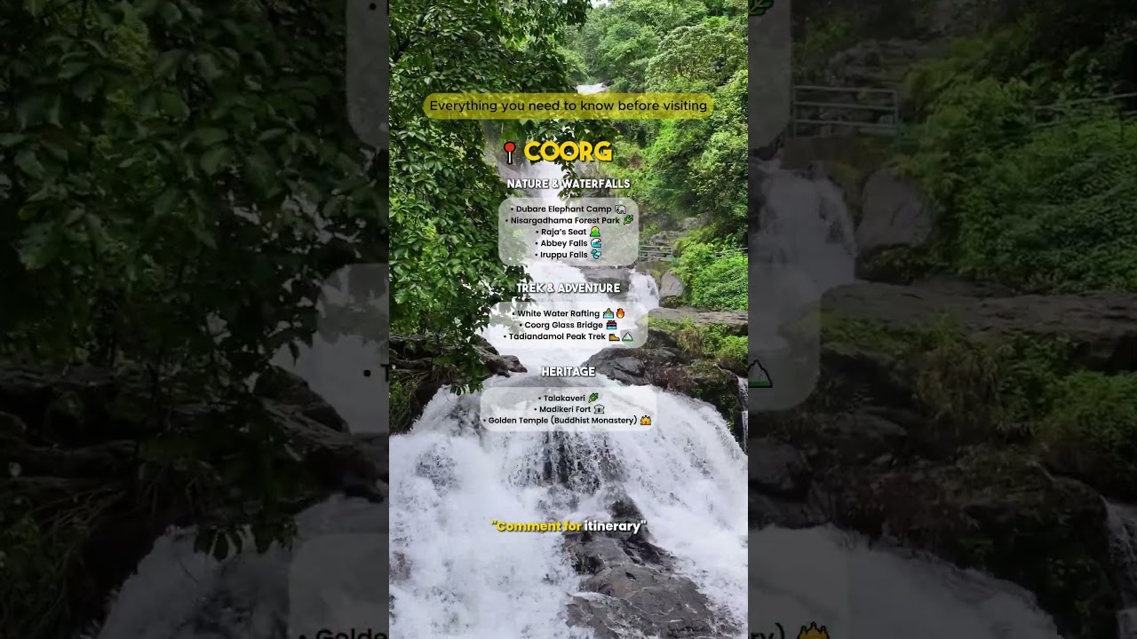 ❤️ Places to visit in Coorg, Karnataka😍| Complete Guide