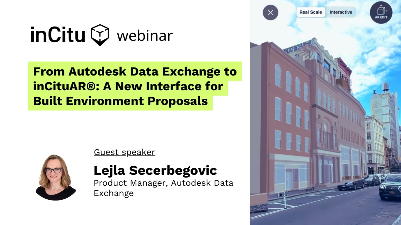 From Autodesk Data Exchange to inCituAR® - A new interface for built environment proposals