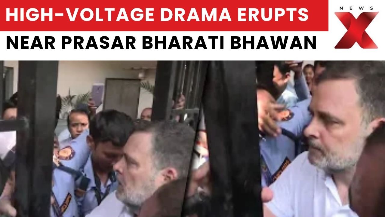 High Drama As Rahul-Priyanka Gandhi Face Security Hurdle Near Prasar Bharati | NewsX