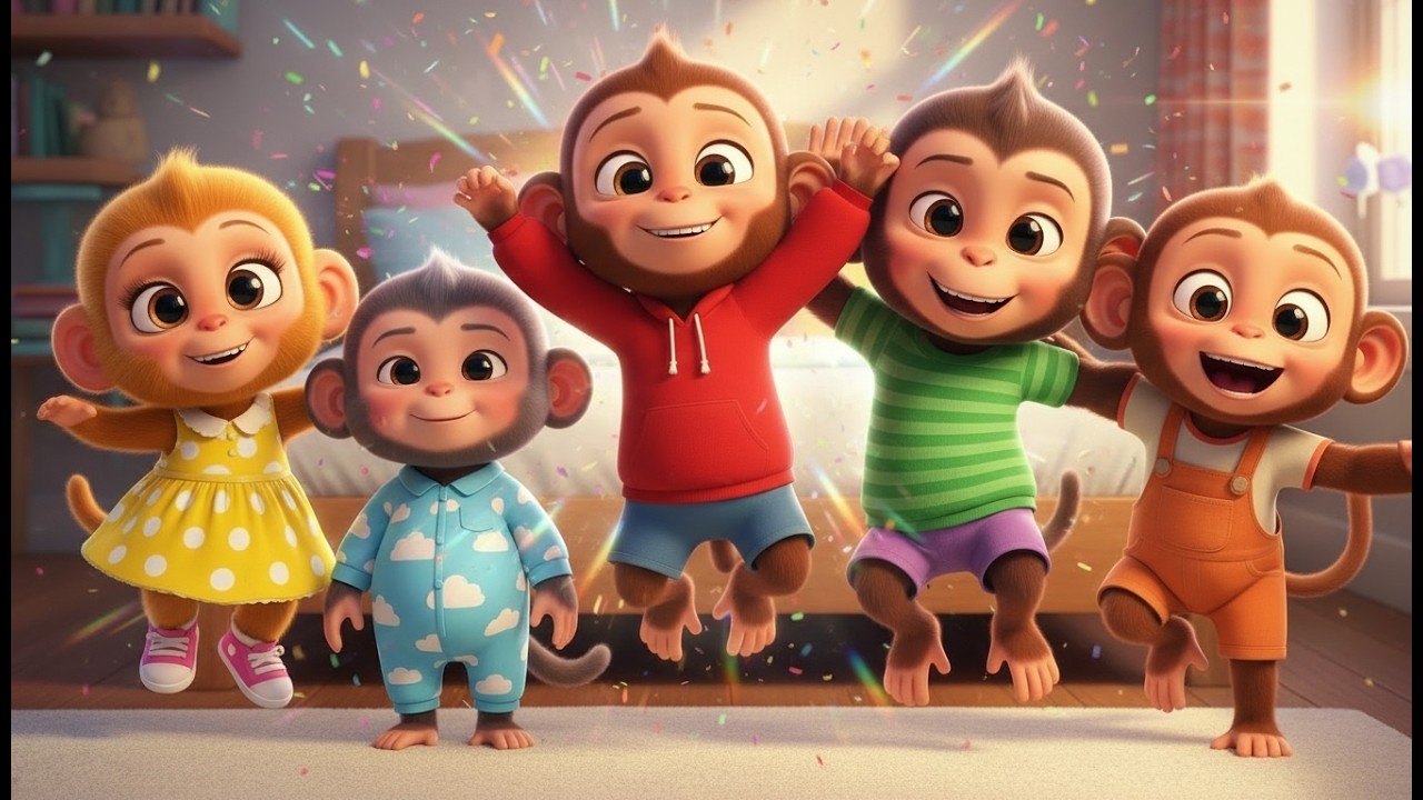 Five Little Monkeys 🐒 + MORE Fun Nursery Rhymes! | TIKI FUN KIDS
