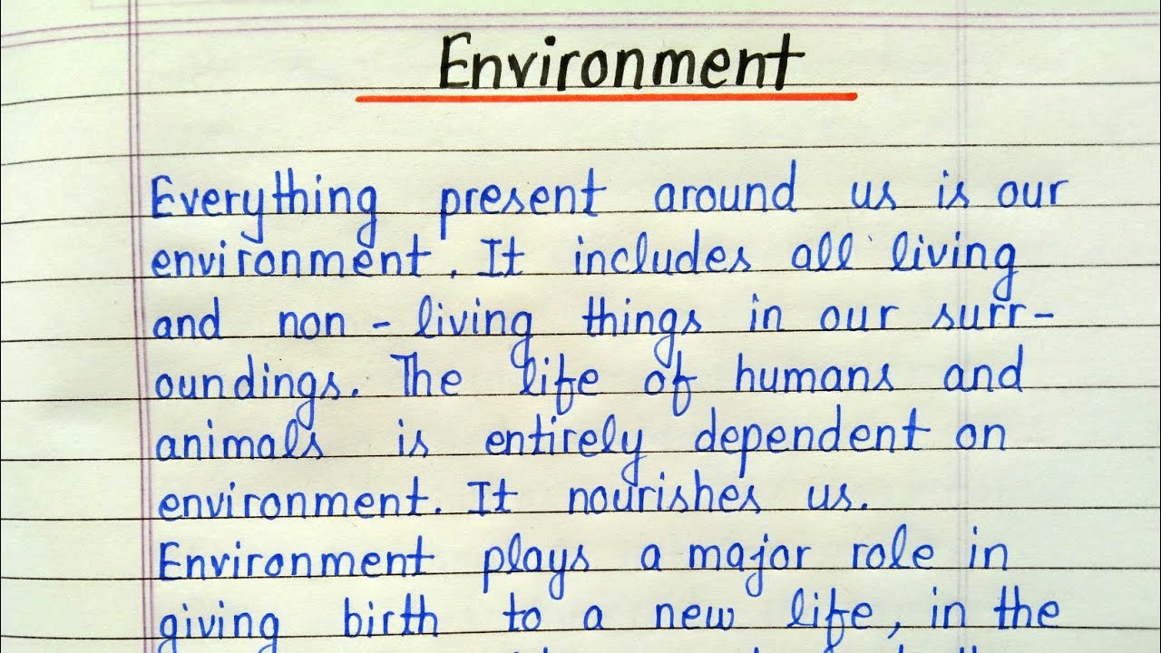 Essay writing on environment in english || Environment essay in english