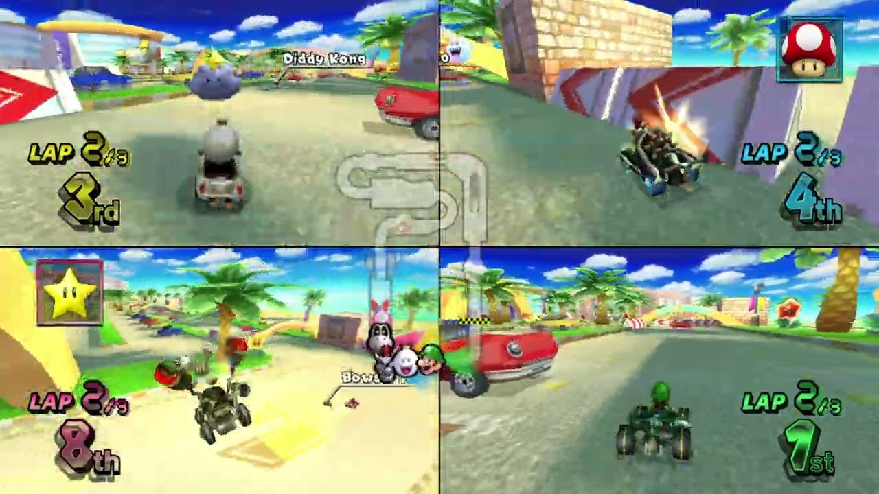 Mario Kart Wii ✦ 4 Players #500 Flower Cup Mirror