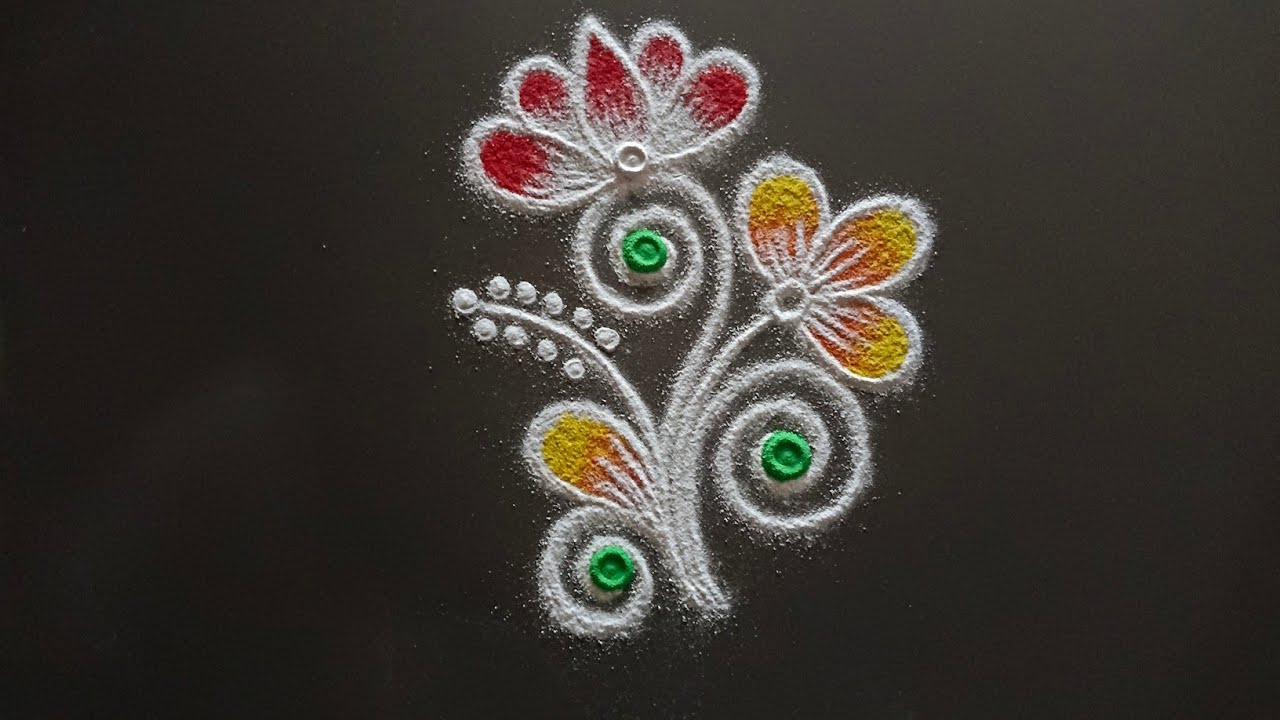 daily use rangoli || rangoli || rangoli design || rangoli kolam || muggulu || freehand rangoli
