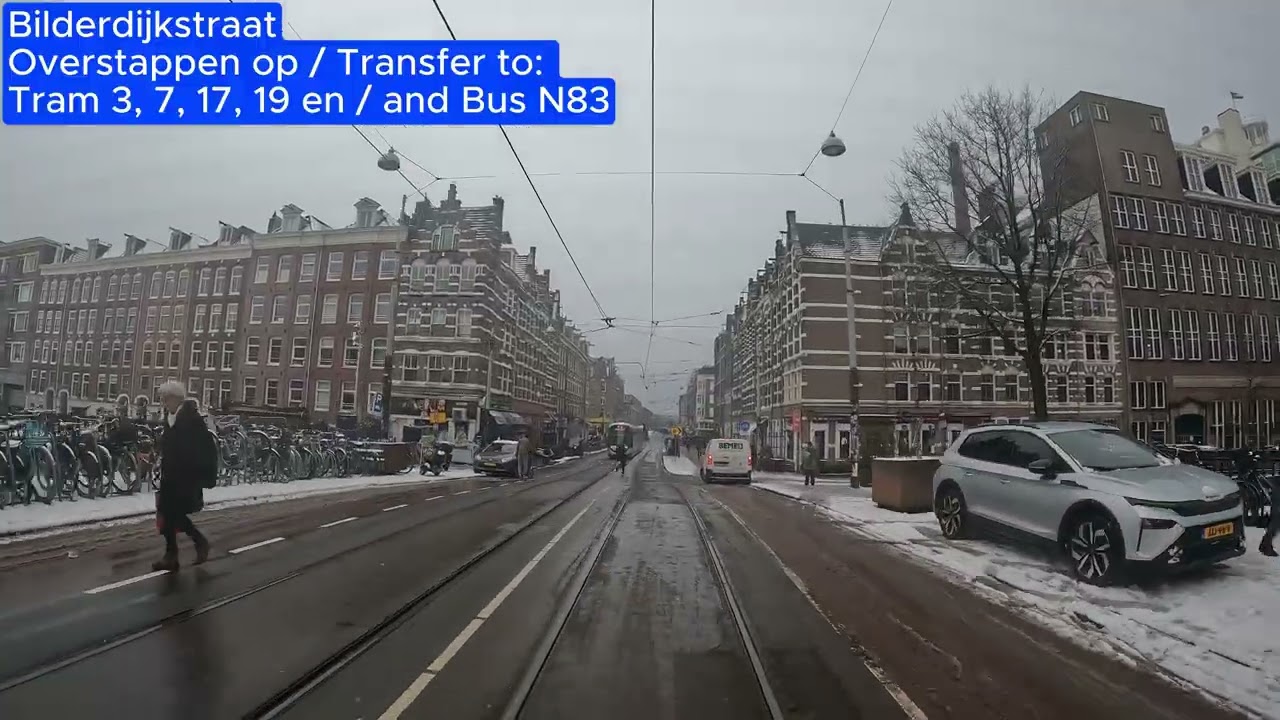 GVB Amsterdam Tramlijn 13 Zoutkeetsgracht - Geuzenveld | Januari 2026 | 13G Combino | Snow / Sneeuw