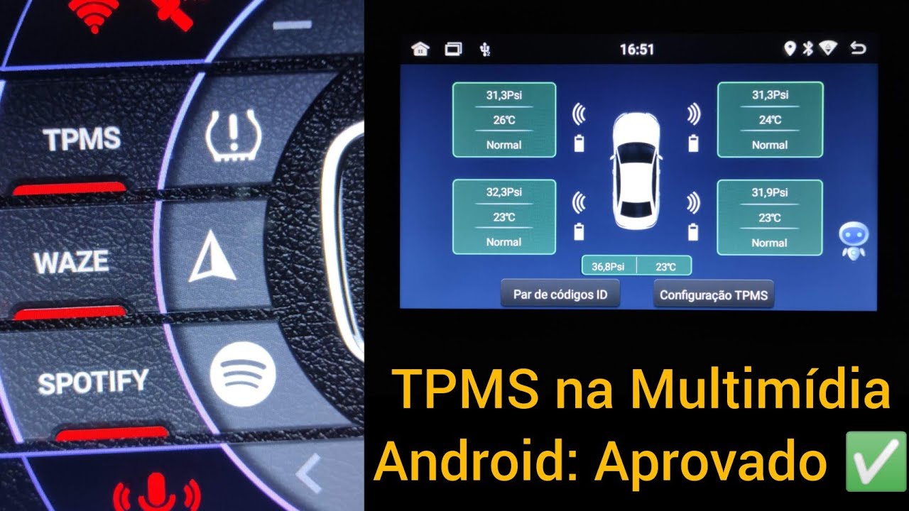TPMS na Multimídia Android: Instalação, configurações e alarme pop-up. Aprovado e recomendo. ✅🙌🏼