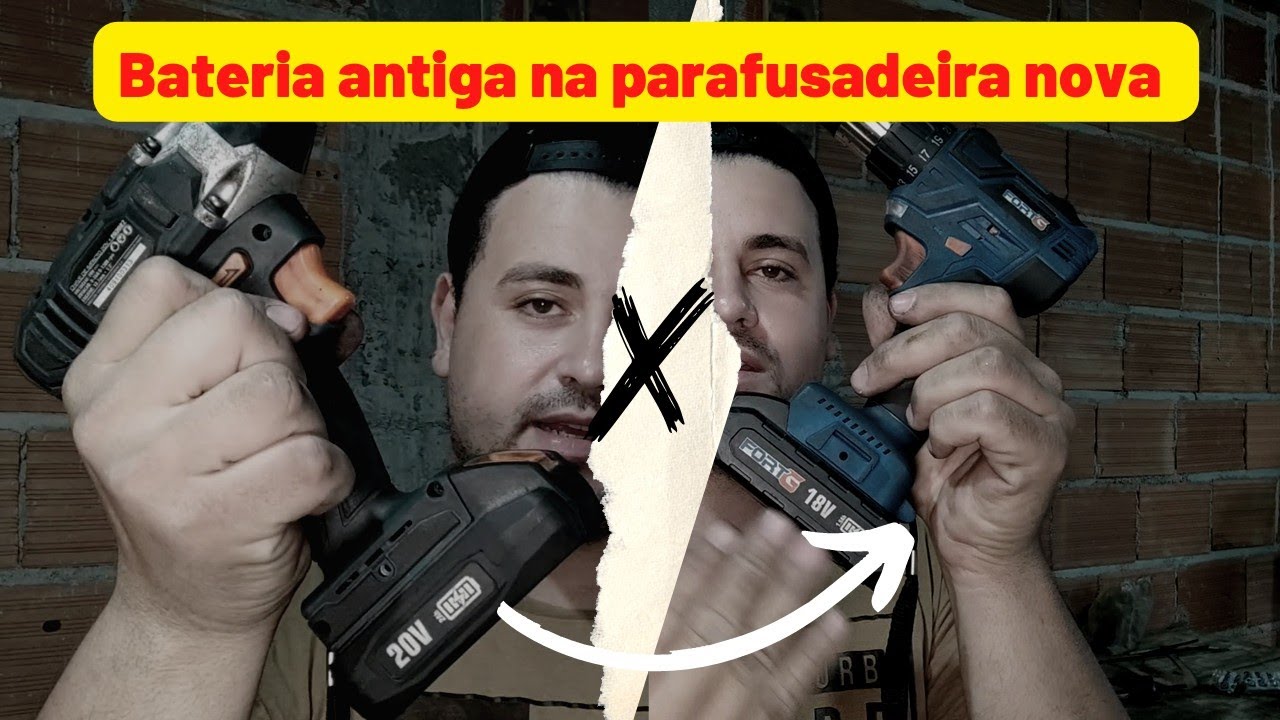 bateria antiga na parafusadeira nova da Fortg