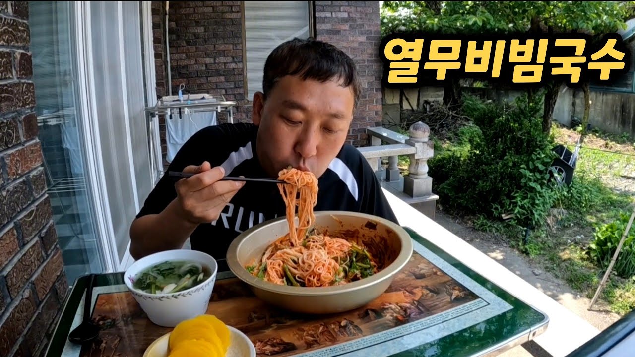 더위사냥 열무 비빔국수 직접만든 양념장에  열무김치넣고 열무물김치 입맛없을때 최고음식입니다