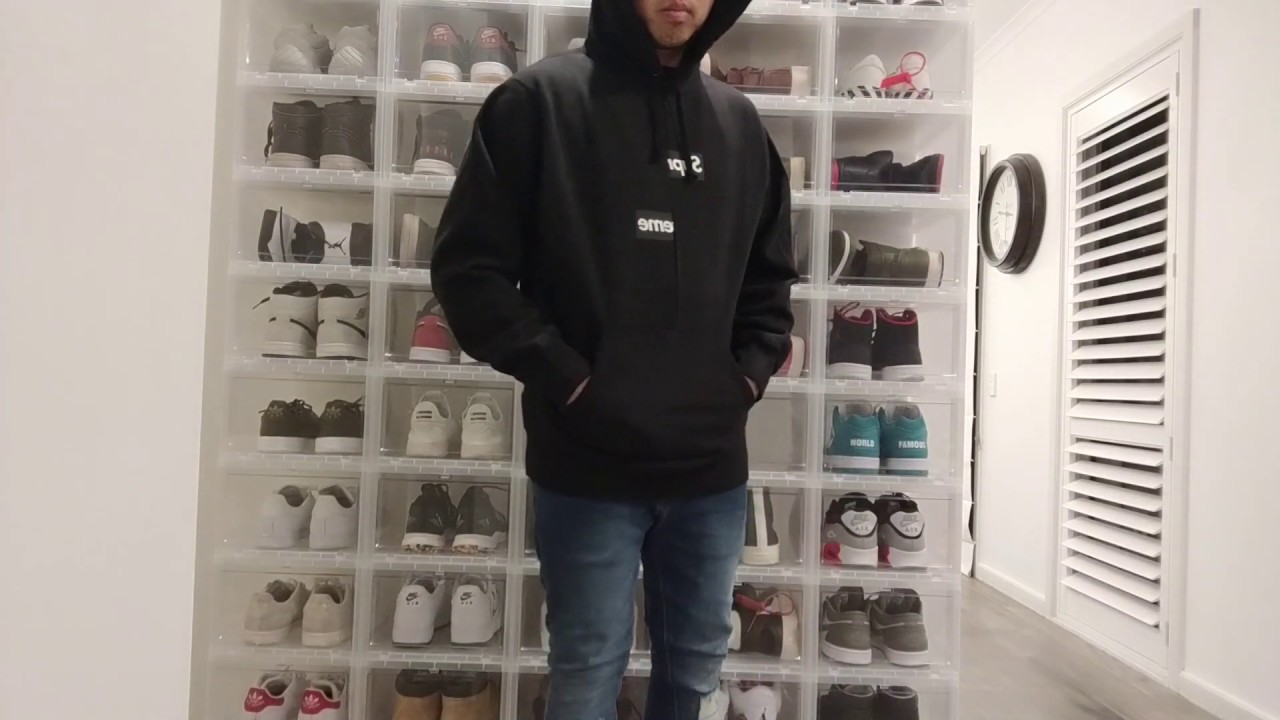 Supreme x Comme Des Garcons (CDG) Hoodie Black - Unboxing and Sizing