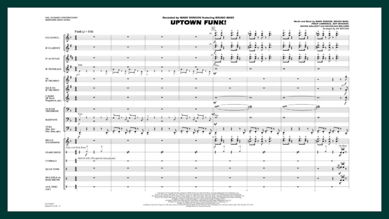 Uptown Funk by Mark Ronson feat. Bruno Mars | Arr. Jay Bocook