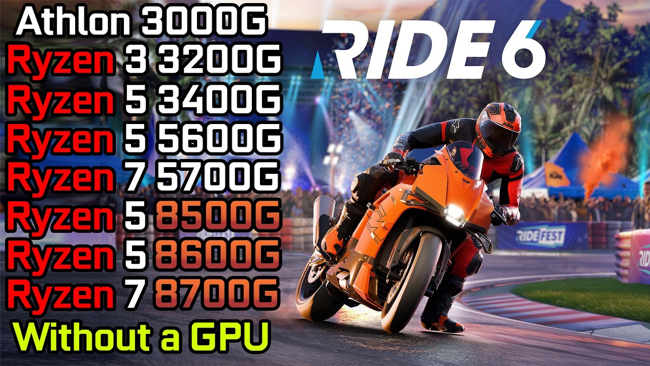 RIDE 6 - Ryzen 3 3200G - Ryzen 5 3400G - Ryzen 5 5600G - Ryzen 7 5700G - 8500G - 8600G - 8700G