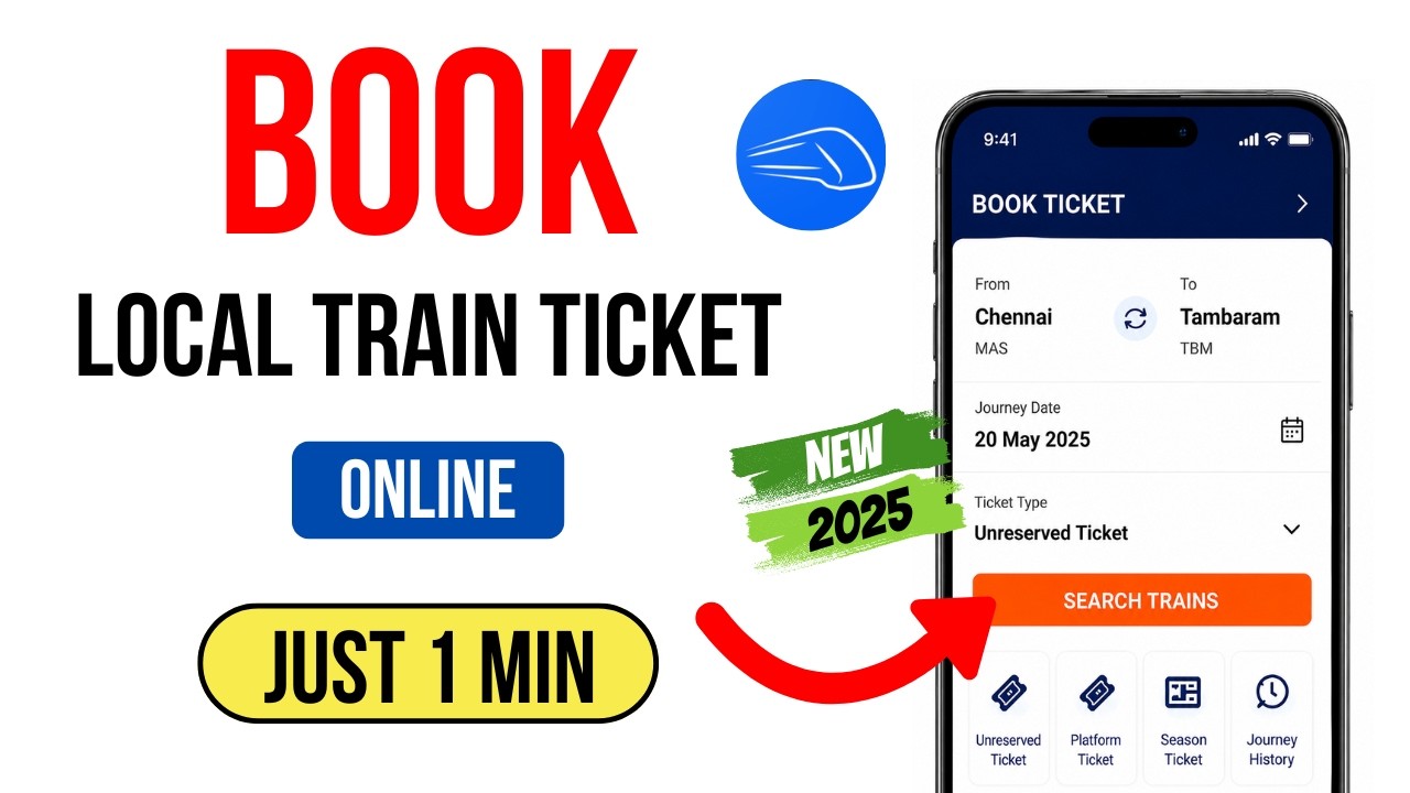 How To Book Local Train Ticket In Railone App | How To Book Unreserved Ticket Online | Tamil
