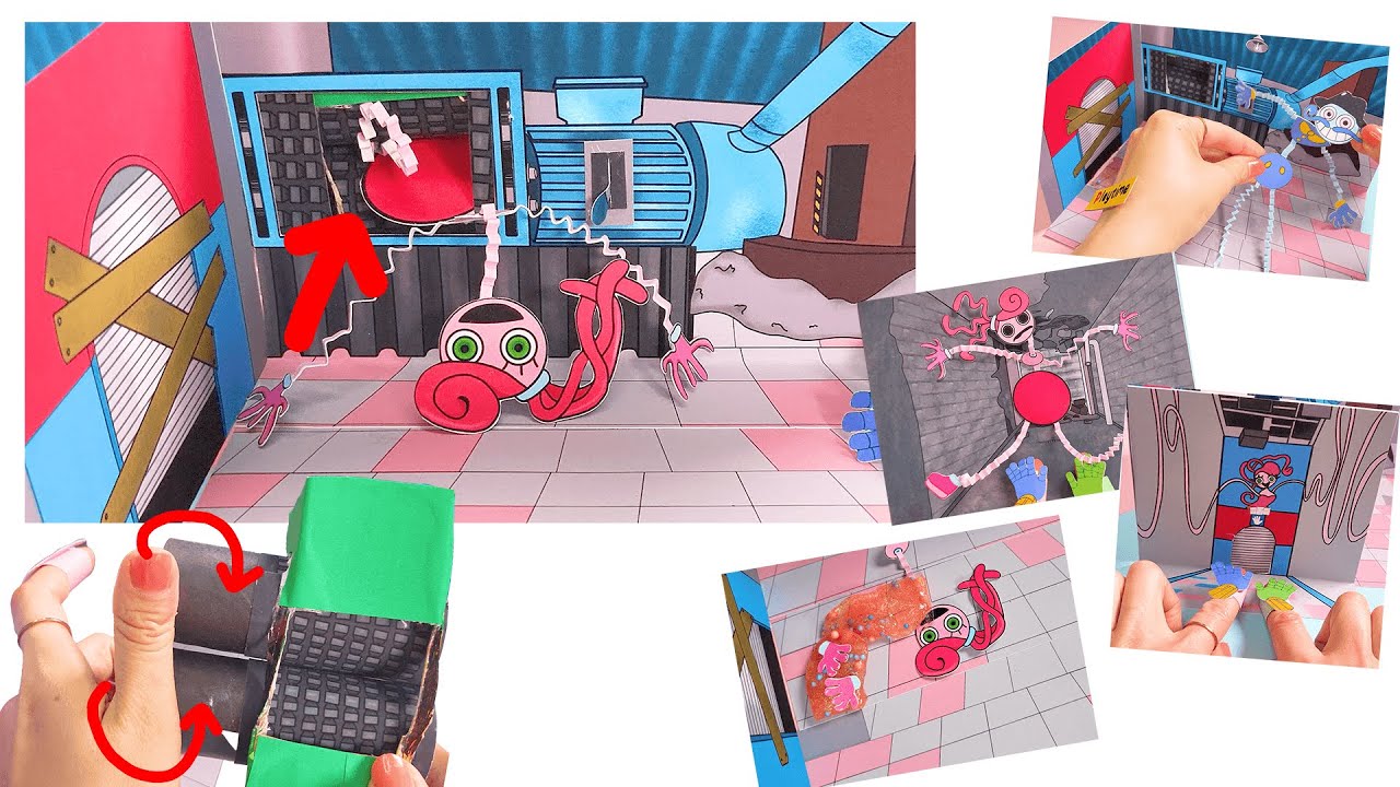 DIY♥ MOMMY LONG LEGS WITH THE GRINDER - POPPY PLAYTIME CHAPTER2 GAMING BOOK  파피플레이타임챕터2 마미롱레그 분쇄 게임북