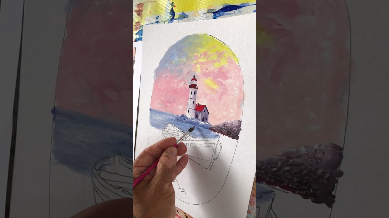 Como pintar un faro y lancha 4 de 7