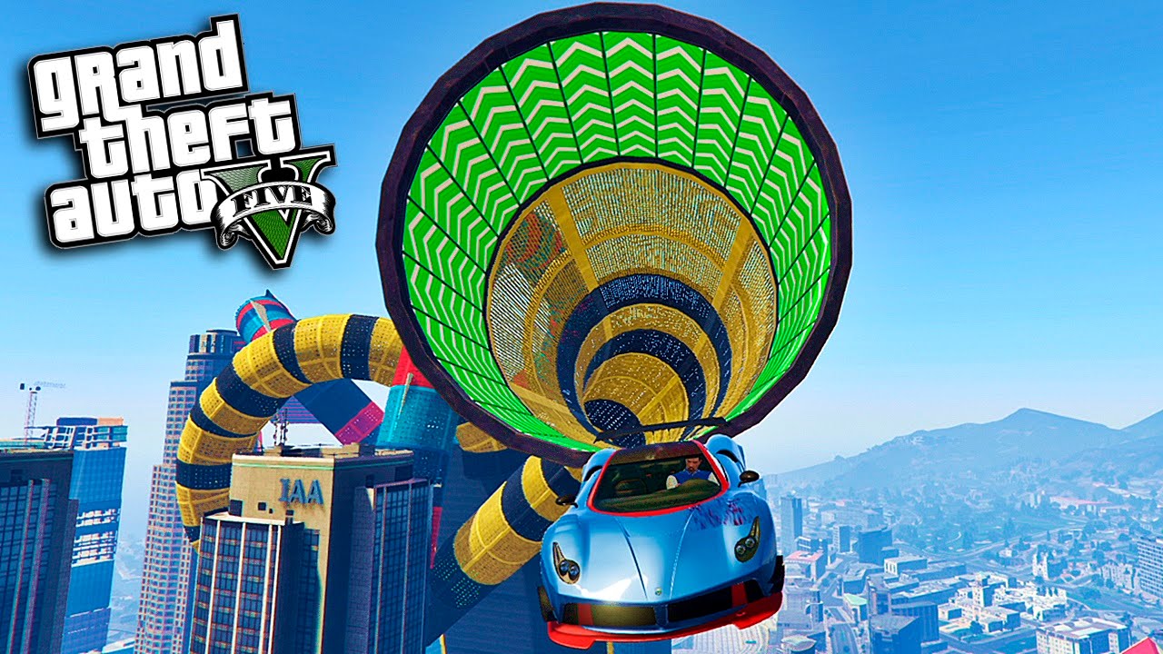 GTA V - MEGA SUBIDA NO TUBO AO CONTRÁRIO, SIMPLESMENTE INCRIVEL