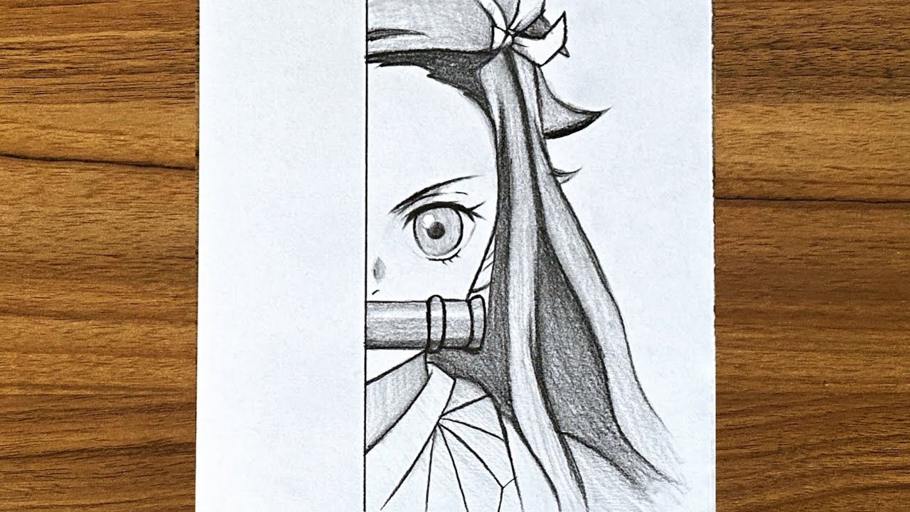 How to draw Nezuko step by step || How to draw anime step by step || Anime drawing tutorial