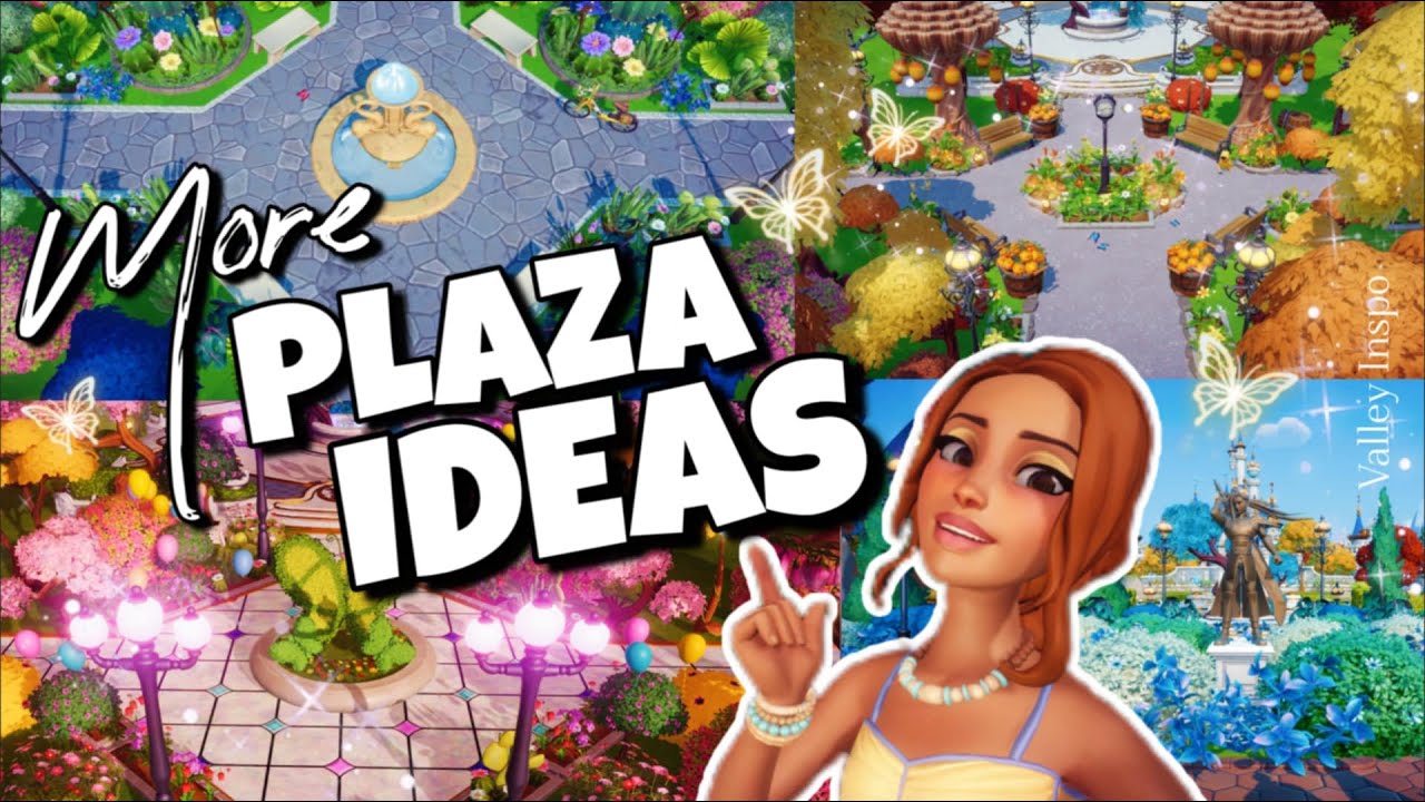MORE PLAZA IDEAS 💚Ideen für Disney Dreamlight Valley 🌸Hauptplatz Inspo🍂A lot Ideas🤩
