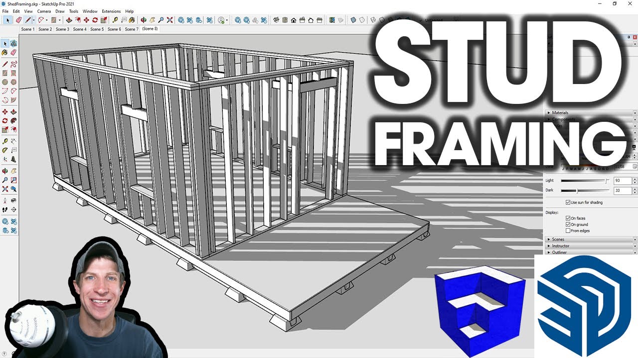 Creating Floor and Wall FRAMING in SketchUp! (Detailed Modeling in SketchUp Part 1)