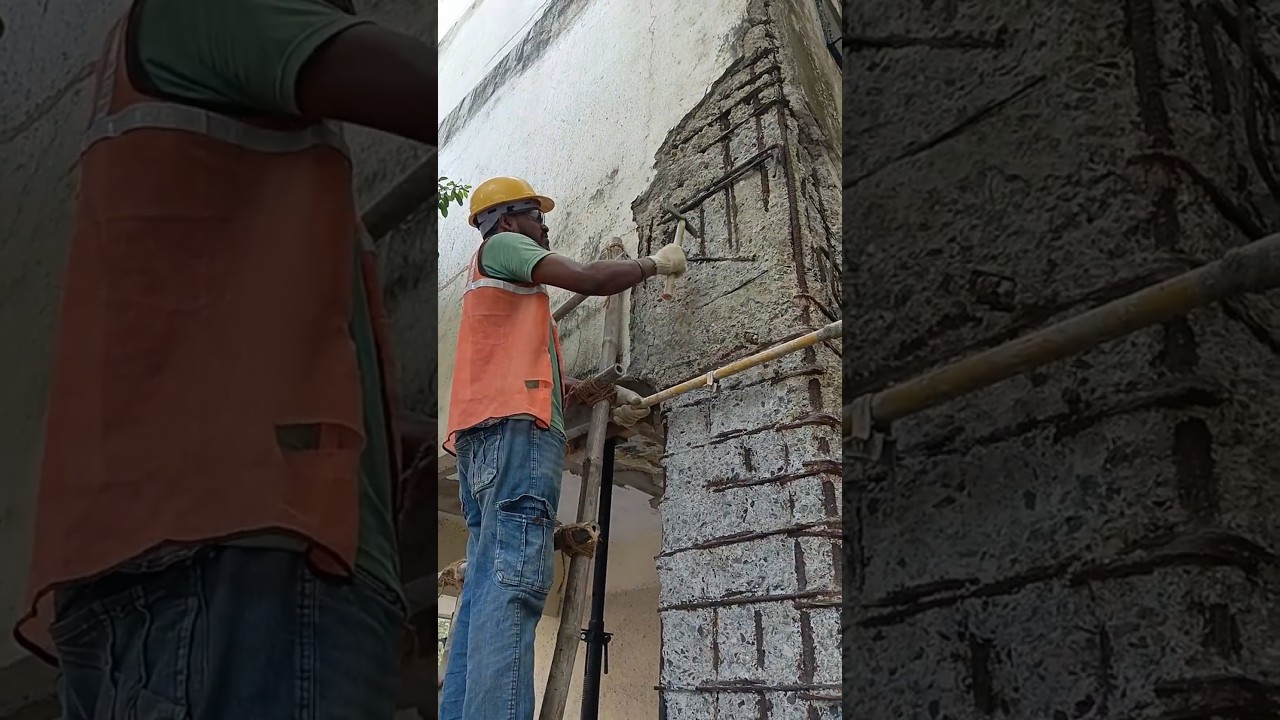 column repair or exposed column repair process #building #building repair