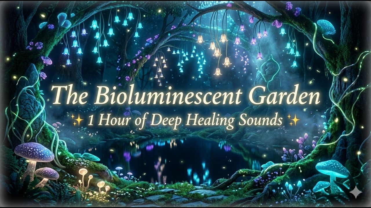 Float in The Bioluminescent Garden 🌿 | HEALING FREQUENCIES  1  Hour Deep Ambient Meditation