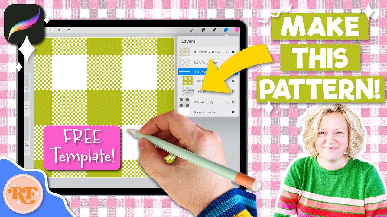 Easy Gingham Fabric Pattern Tutorial in Procreate (Free Template Included!)