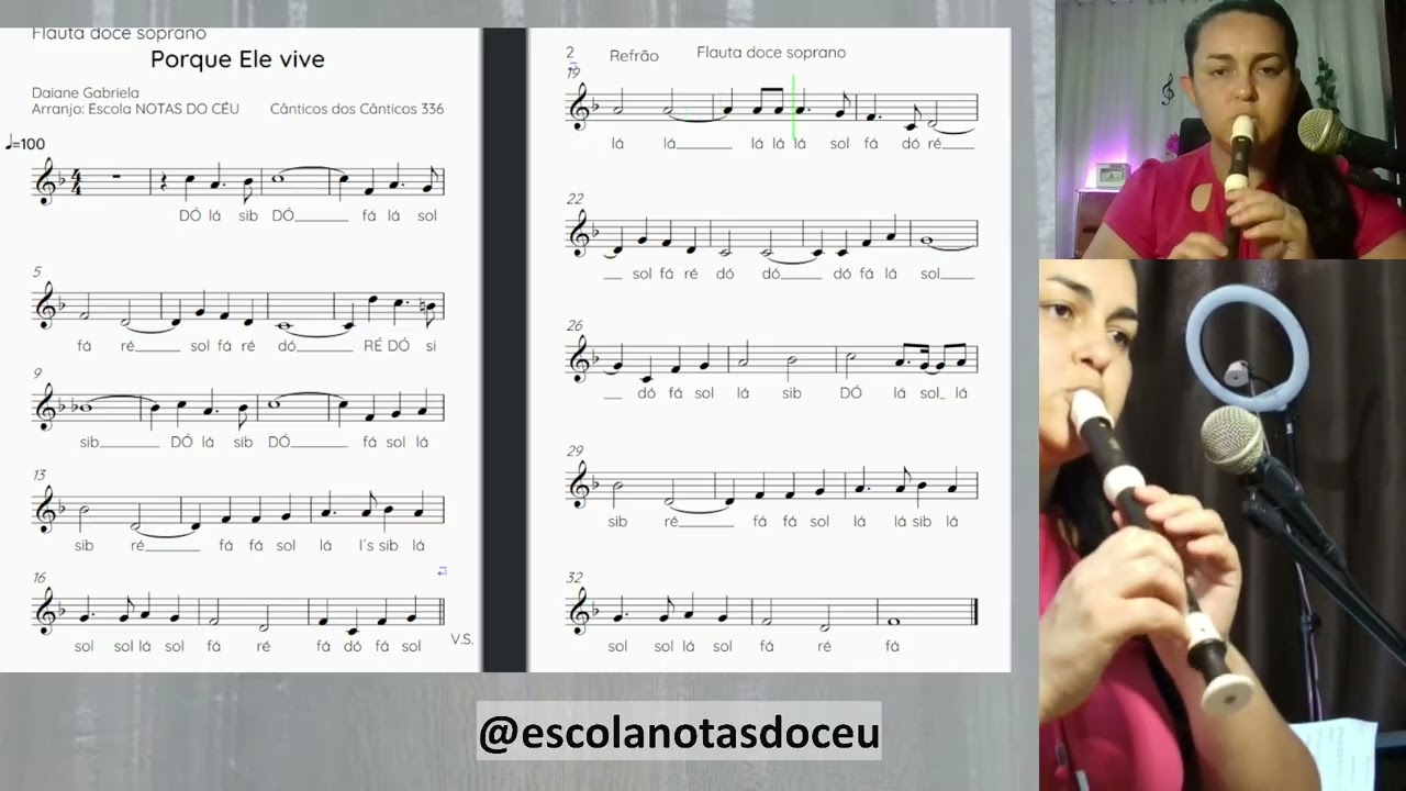 Porque Ele vive- Flauta Doce Soprano