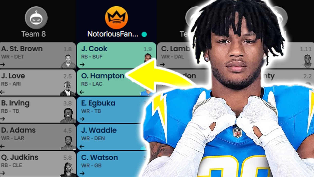 Мок-драфт Fantasy Football 2026 | 12 команд | PPR (9-й пик)