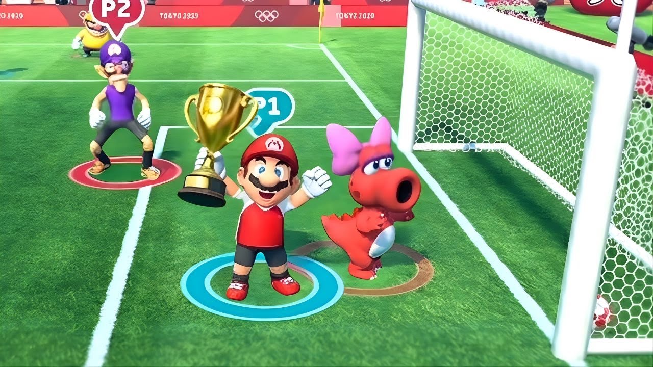 Mario and Sonic at the Tokyo Olympic Games 2020 Football –Mario & Peach vs DK & Knuckles (2 Player )