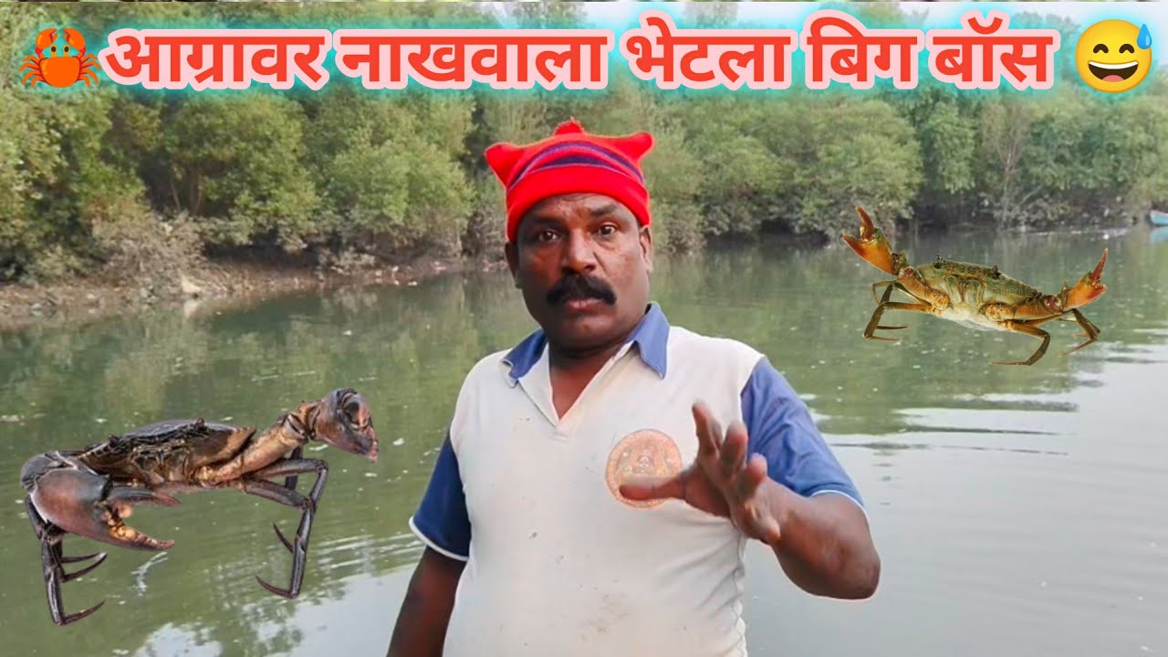😅आग्रावर नाखवाला भेटला बिग बॉस🦀#कोळी #food #rivercrab #viral #seafood #indian #trending #fish 