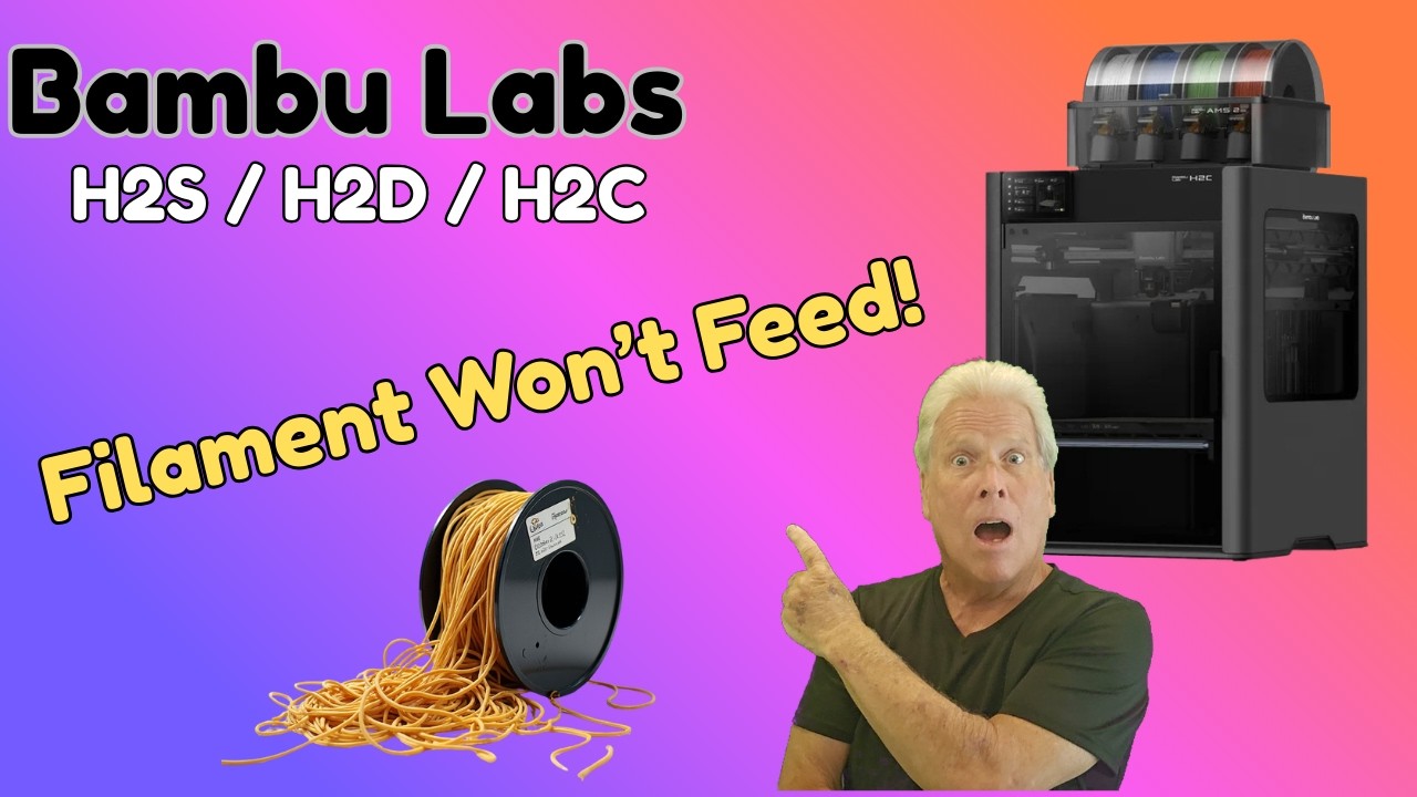 How I Fixed Bambu Labs H2S H2D H2C Filament Won't Feed Issue