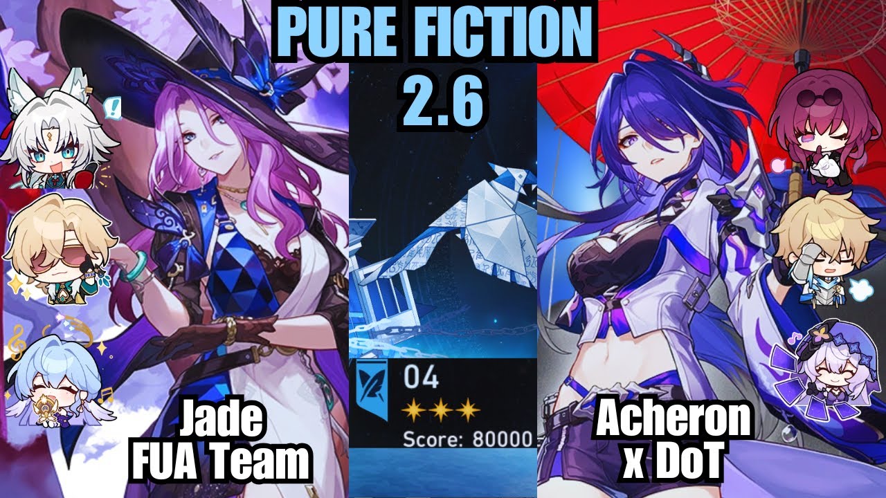 New PF 2.6 E1 Jade FUA Team & E0 Acheron Dotcheron | Pure Fiction 80k Points | Honkai: Star Rail