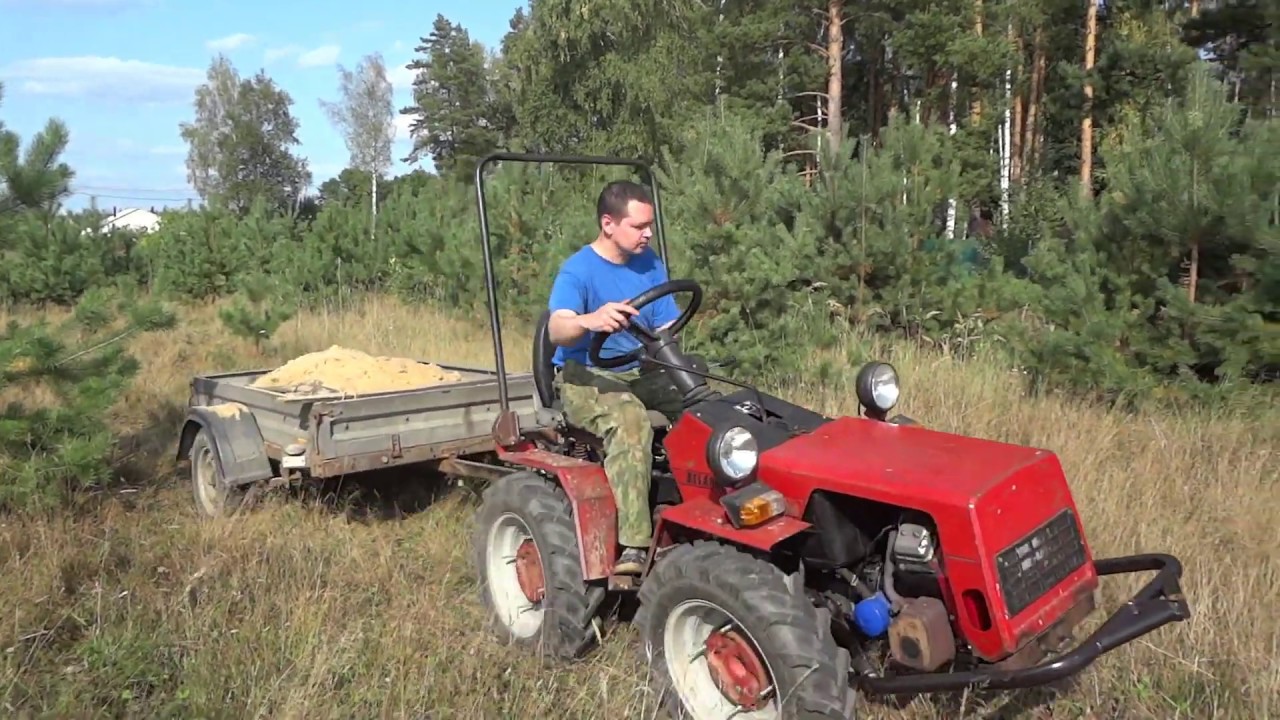 Беларус МТЗ 082 и автоприцеп. Созданы друг для друга. Минитрактор МТЗ 132