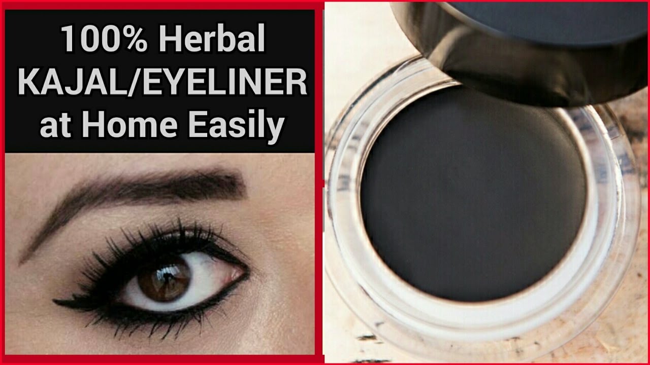 How to make Kajal/Eyeliner at Home- HERBAL, SMUDGE FREE, BLACK, LONG LASTING, 100% CHEMICAL FREE