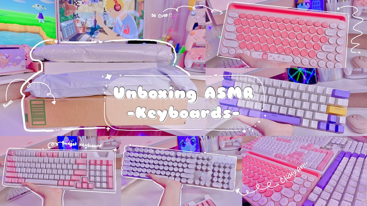 POV ASMR UNBOXING Keyboards & Typing Sounds￼ Clicky ft Marvo, HUO JI, DASFUDE, & Punkston