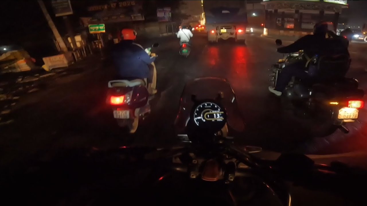 Night Ride with Road Warrior | Himalayan 450 | winter night ride with Ryan |