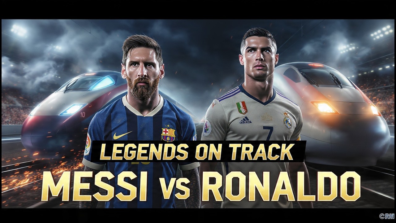 🎯 MESSI vs RONALDO 🚆 TRAIN RACE | 10 vs 7 | EPIC LEGENDS SHOWDOWN