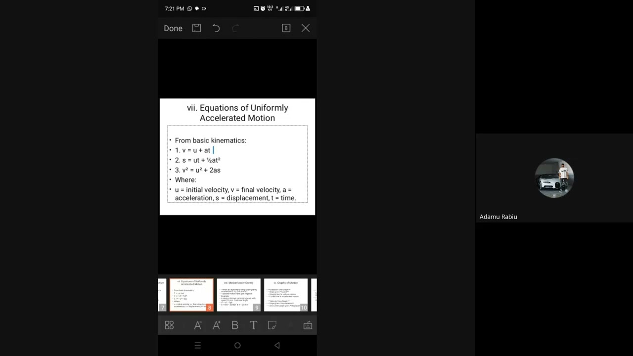 Physics: Velocity| Acceleration | Time | Recorded JAMB Online Tutorials 