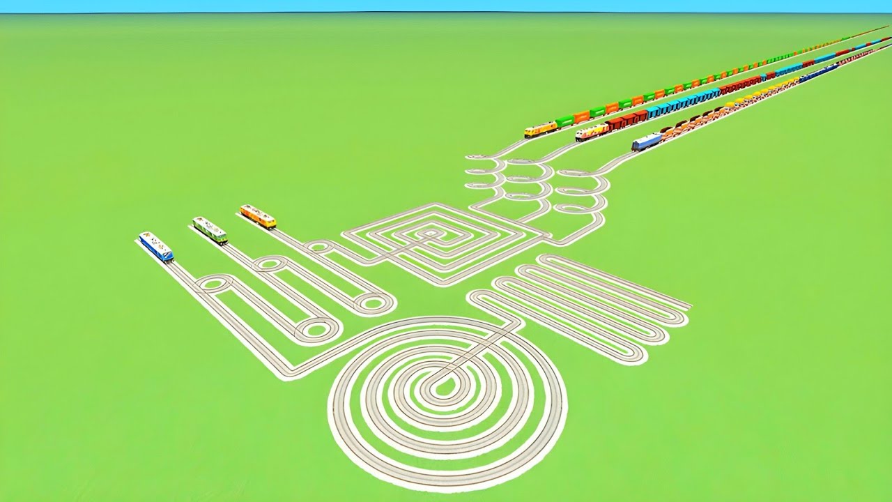 💜FACE TO FACE ALL TRAIN SAME TRACK CROSSIN SQUARE CIRCLE RISKY😀RAILWORK BEANG DRIVE 