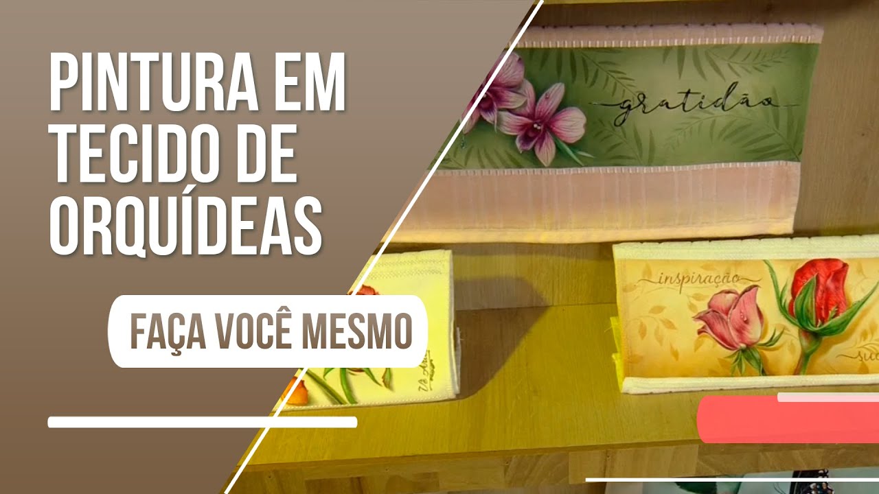 Aprenda a fazer uma linda pintura em tecido de orquídeas