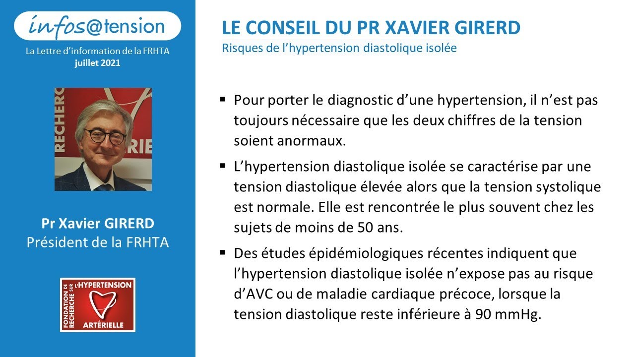 Les risques de l'hypertension diastolique