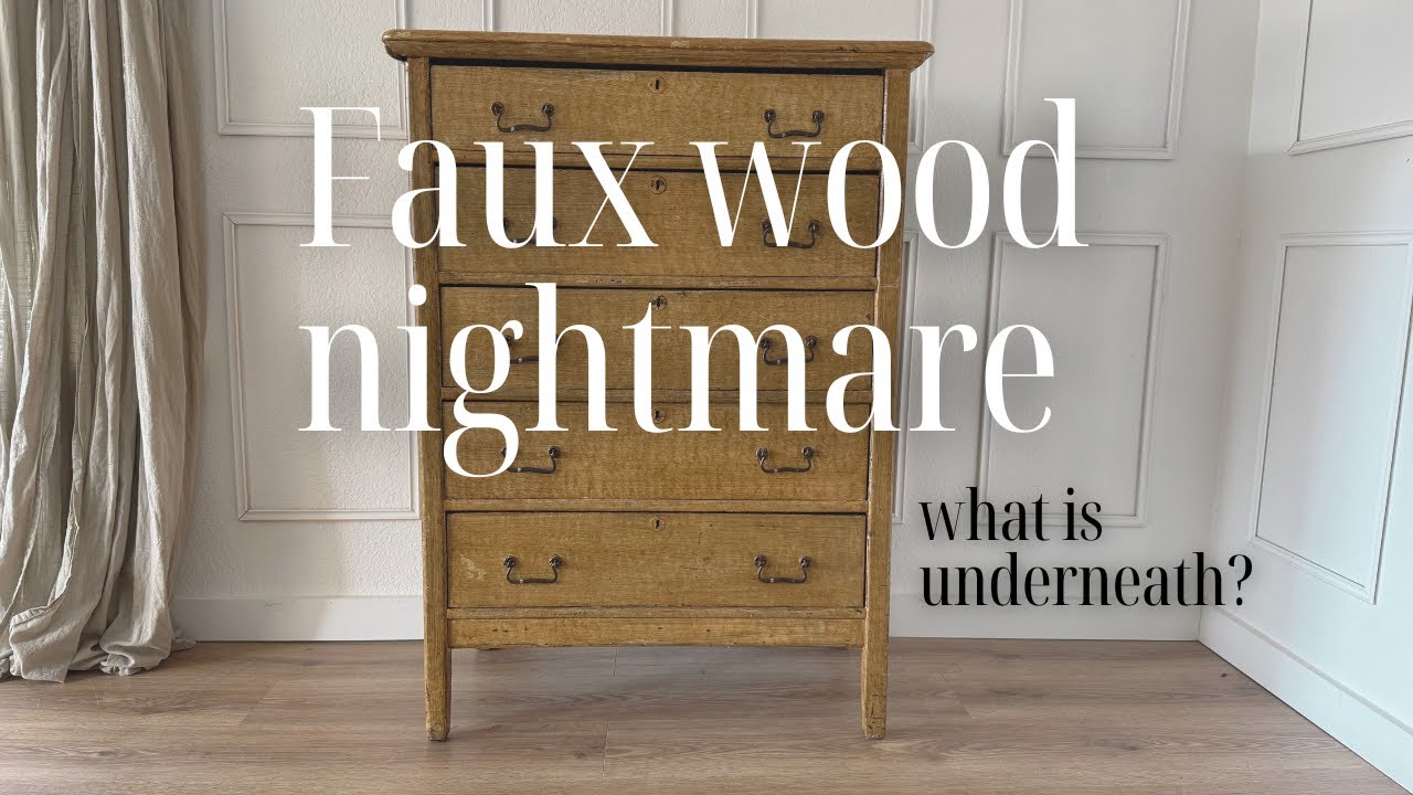 This antique dresser's faux wood finish has to go!