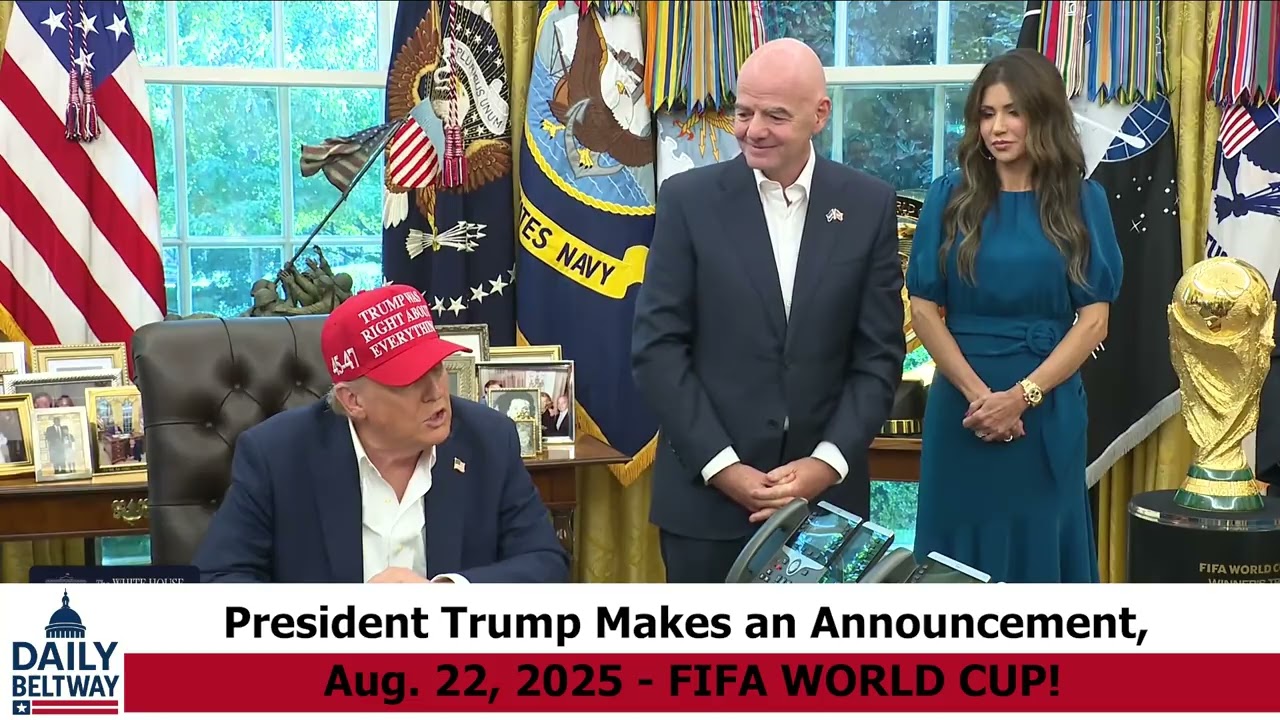 Trump Oval Office speech World Cup draw crime crackdown Epstein files shake Washington