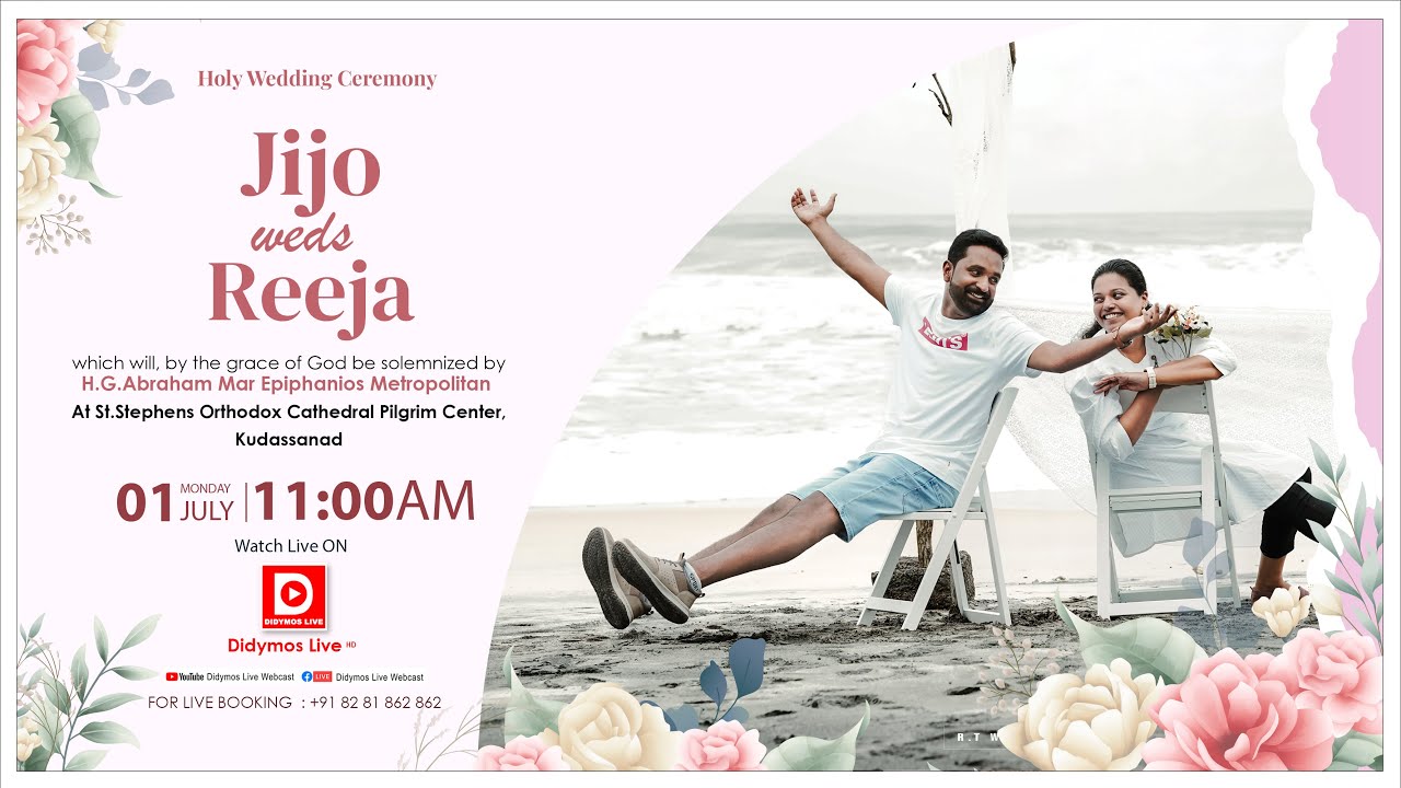 Jijo weds Reeja | WEDDING CEREMONY | H.G.Abraham Mar Epiphanios Metropolitan - LIVE